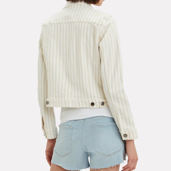 FRAME Le Vintage Courtyard Striped Denim Jacket - Picture 4 of 6